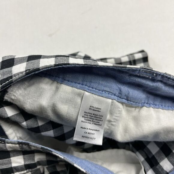 Talbots Weekend Chino Shorts 10P Black White Gingham Check Cotton Preppy Summer - Picture 10 of 11